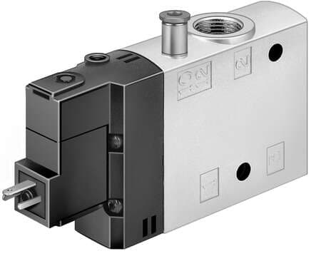 Festo 163813 solenoid valve CPE24-M2H-3GLS-3/8 High component density Valve function: 3/2 closed, monostable, Type of actuation: electrical, Width: 24 mm, Standard nominal flow rate: 2500 l/min, Operating pressure: -0,9 - 10 bar 163813 on Powermatic Associates
