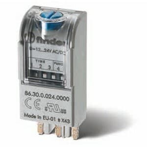 Finder 86.30.8.120.0000 Finder 86.30.8.120.0000 is a timer with solder pin connections, designed for plug-in applications. It operates on a control voltage ranging from 110Vac to 125Vac. 86.30.8.120.0000 on Powermatic Associates