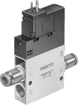 Festo 163793 solenoid valve CPE18-M3H-3GL-QS-8 High component density Valve function: 3/2 closed, monostable, Type of actuation: electrical, Width: 18 mm, Standard nominal flow rate: 850 l/min, Operating pressure: 2,5 - 10 bar 163793 on Powermatic Associates