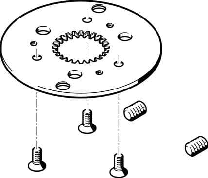 Festo 548104 indexing conversion kit DADM-CK-90-2 For rotary indexing table DHTG. Size: 90, Corrosion resistance classification CRC: (* 2 - Moderate corrosion stress, * (when installed)), Materials note: (* Free of copper and PTFE, * Conforms to RoHS), Material plate: 548104 on Powermatic Associates