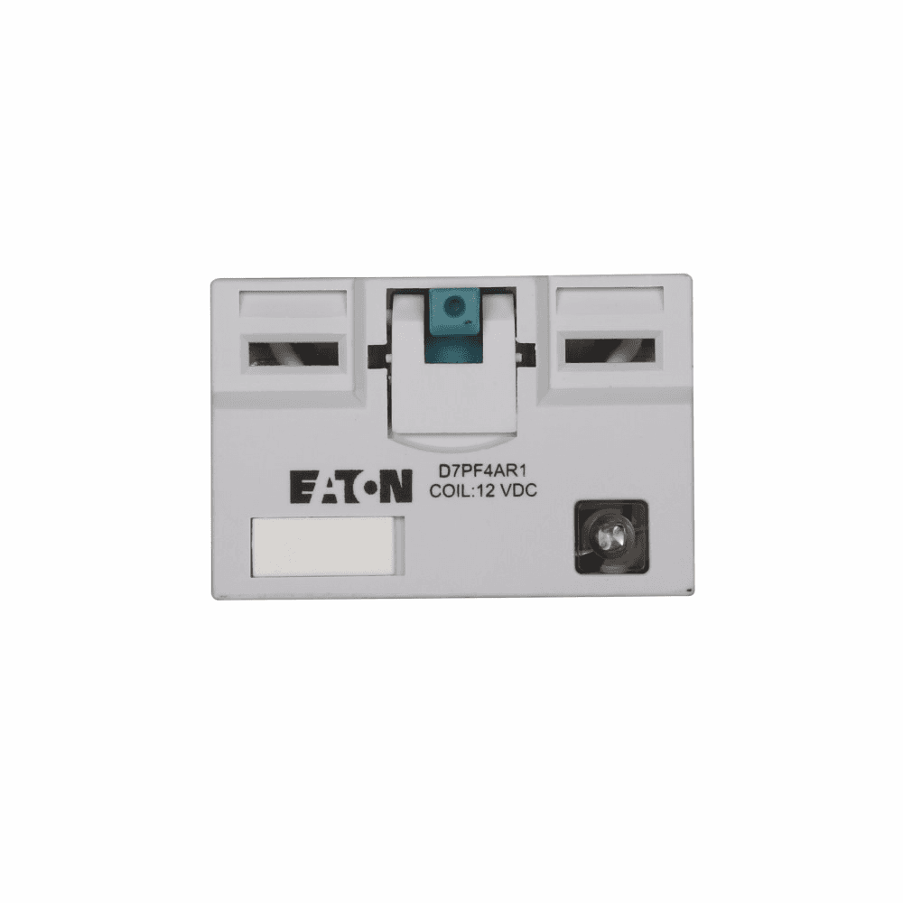 Eaton D7PF4AR1 D7PF4AR1 Eaton - Eaton D7 series General purpose plug-in relay, Full featured cover, 12V DC coil, 2220 Ohms resistance, Plug-in terminal, 4PDT contact configuration, 15A contact rating D7PF4AR1 on Powermatic Associates