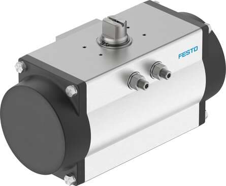 Festo 8102845 semi-rotary drive DFPD-N-240-RP-90-RS35-F10-R3-C Size of actuator: 240, Flange hole pattern: F10, Swivel angle: 90 deg, End-position adjustment range at 0°: -5 - 5 deg, End-position adjustment range at 90°: -5 - 5 deg 8102845 on Powermatic Associates