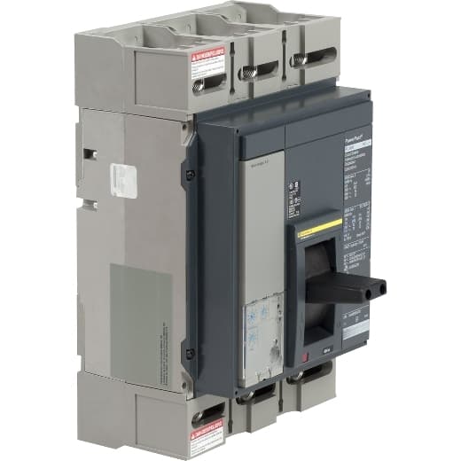 Schneider Electric PJL36060CU33A Square D by Schneider Electric PJL36060CU33A is a Magnetic-only Motor Protector Circuit Breaker (MPCB) that also functions as a Manual Motor Starter and Motor Circuit Protector (MCP). It is designed for mounting plate installation and features a rated current of 600A with lugs for both load and line side connections. This part belongs to the PowerPact PJL sub-range and is designed for use with a rated voltage (AC) of 600V. It is a 3 Pole device offering protection functions including Long-time (L) and Instantaneous (I) protection. The frame current rating is 1200 AF, and it has a short circuit breaking rating of 100kA at 240Vac, 65kA at 480Y/277Vac and 480Vac, and 25kA at 600Y/347Vac and 600Vac. All three poles are protected, and it utilizes an MCP (I) Electronic trip unit type. PJL36060CU33A on Powermatic Associates