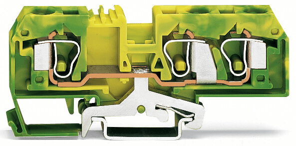 WAGO 284-687 284-687 WAGO - 3-conductor ground terminal block; 10 mm²; center marking; for DIN-rail 35 x 15 and 35 x 7.5; CAGE CLAMP®; 10,00 mm²; green-yellow 284-687 on Powermatic Associates