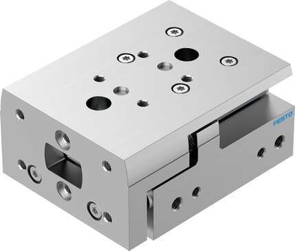 Festo 8078847 mini slide DGST-12-20-E1A Stroke: 20 mm, Piston diameter: 12 mm, Operating mode of drive unit: Yoke, Cushioning: Elastomer cushioning, at both ends, stroke not adjustable, Assembly position: Any 8078847 on Powermatic Associates