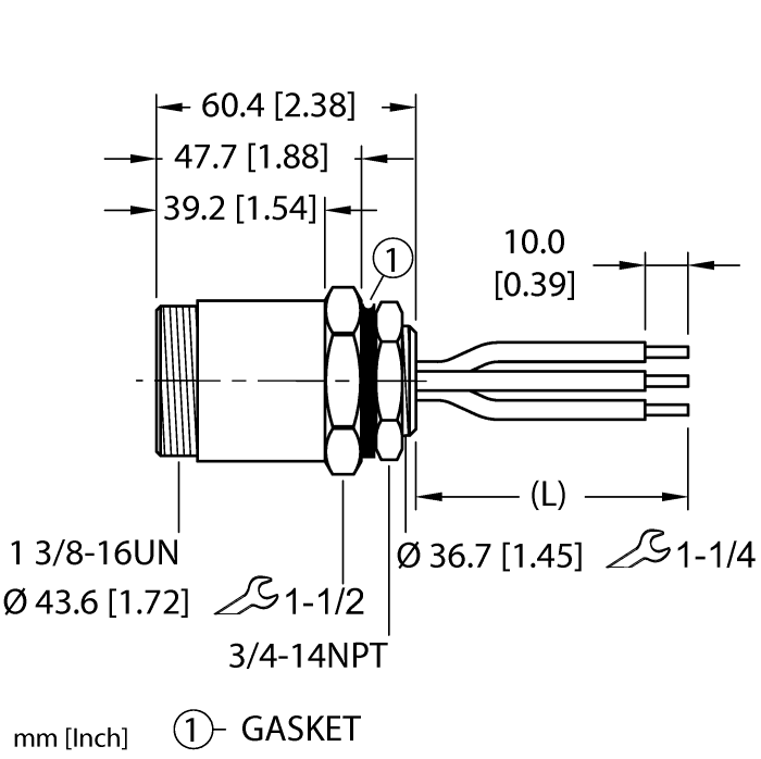 Turck GKDFA 30-4M/14.75/NPT GKDFA 30-4M/14.75/NPT Turck - GKDFA 30-4M/14.75/NPT Power Receptacle, Front Mount GKDFA 30-4M/14.75/NPT on Powermatic Associates