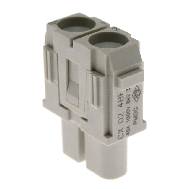 Mencom CX-02-4BF Mixo series, Female Rectangular Insert, 2 pin, 40 amp, Screw, for 4.8mm cable CX-02-4BF on Powermatic Associates