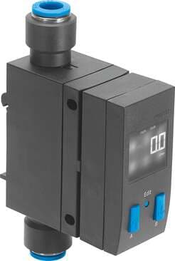 Festo 565408 flow sensor SFAB-1000U-WQ10-2SV-M12 With rotatable display and integrated QS fittings. Authorisation: (* RCM Mark, * c UL us - Recognized (OL)), CE mark (see declaration of conformity): (* to EU directive for EMC, * in accordance with EU RoHS directive),  565408 on Powermatic Associates