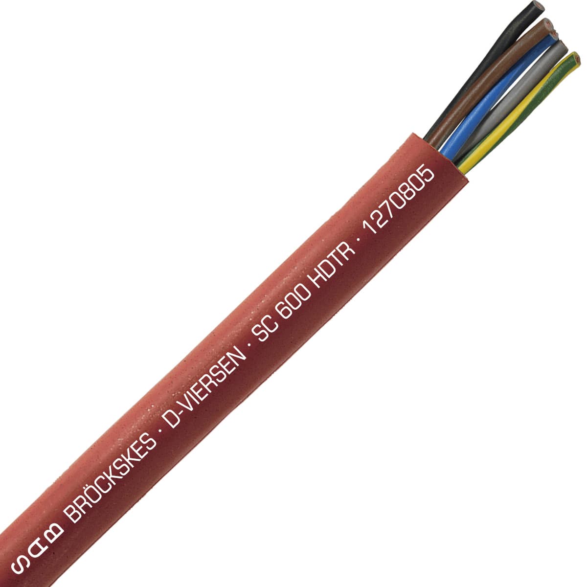 SAB 1270805 SC 600 HDTR - 8 AWG/5c, tear resistant high temperature silicone cable, UL, CSA, CE, RoHS 1270805 on Powermatic Associates