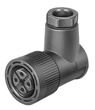 Festo 18527 plug socket NTSD-WD-9 For valve terminals. Mounting type: With sleeve nut, Assembly position: Any, Product weight: 30 g, Electrical connection: (* 4-pin, * Plug socket angled, * Screwed terminal), Operating voltage range AC: <: 250 V 18527 on Powermatic Associates
