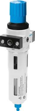 Festo 192593 filter regulator LFR-1/4-D-7-O-MIDI Without pressure gauge, maximum outlet pressure 7 bar. Size: Midi, Series: D, Actuator lock: Rotary knob with lock, Assembly position: Vertical +/- 5°, Grade of filtration: 40 µm 192593 on Powermatic Associates