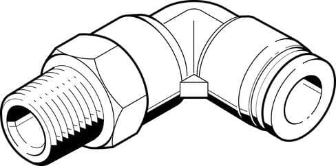 Festo 533243 push-in L-fitting QBL-3/8-3/8-U-M 360° orientable, male thread with external hexagon. Size: Standard, Nominal size: 0,315 ", Type of seal on screw-in stud: coating, Operating pressure complete temperature range: -13,8 - 145 Psi, Maritime classification: s 533243 on Powermatic Associates