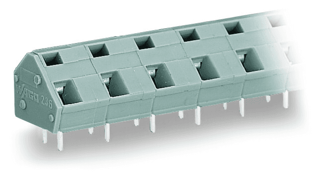 WAGO 236-606/000-009/999-950 236-606/000-009/999-950 WAGO - PCB terminal block; 2.5 mm²; Pin spacing 10/10.16 mm; 6-pole; suitable for Ex-e applications; CAGE CLAMP®; commoning option; 2,50 mm��; light gray 236-606/000-009/999-950 on Powermatic Associates