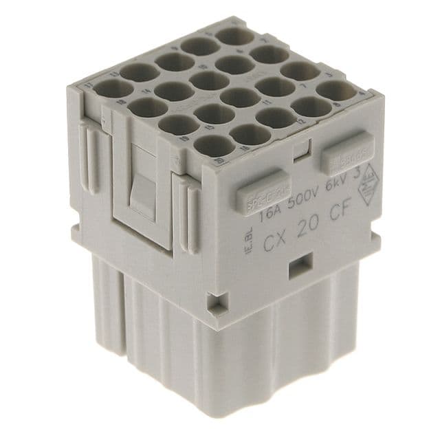 Mencom CX-20CF Mixo series, Female Rectangular Insert, 20 pin, 16 amp, Crimp CX-20CF on Powermatic Associates