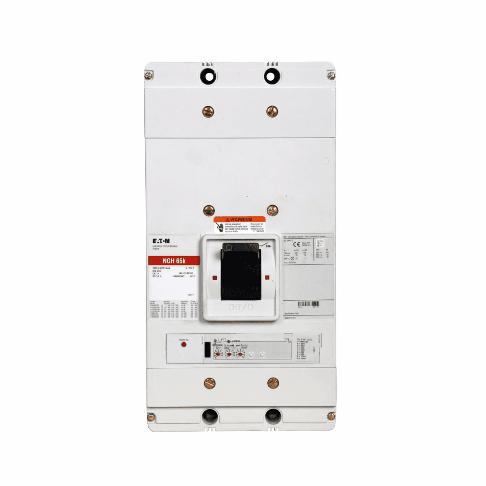 Eaton NGH308032B20EC NGH308032B20EC Eaton - Eaton Series G electronic molded case circuit breaker, NG-frame, NG, Digitrip 310 RMS, Electronic LSI trip, Three-pole, 800A, 480 Vac, 100 kAIC at 240 Vac, 65 kAIC at 480 Vac, Line and load, Imperial, High load alarm, 50/60 Hz, 100% rated NGH308032B20EC on Powermatic Associates