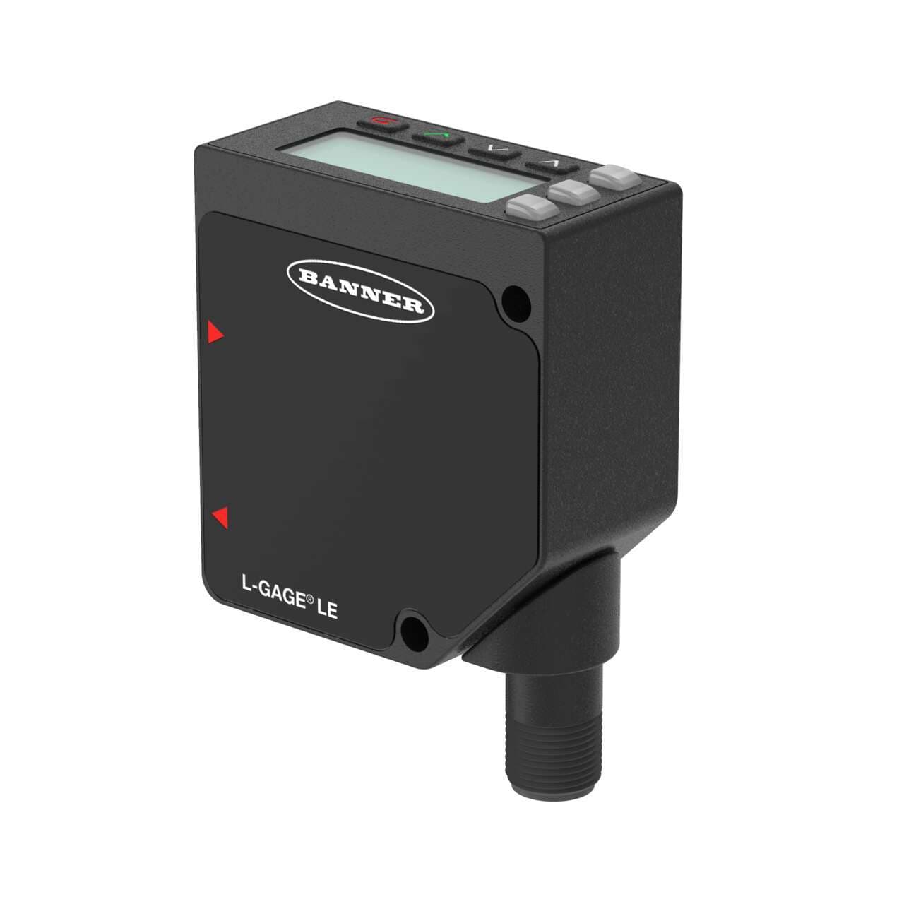 Banner LE250KQ Laser Displacement Sensor; Range: 100-400 mm; Input: 12-30 V dc; Output 1: Push/Pull; IO-Link; Output 2: PNP; Class 2 Laser; M12 Integral QD LE250KQ on Powermatic Associates
