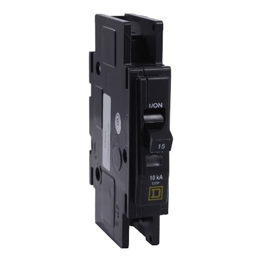 Schneider Electric QOUR1205283CCC Square D by Schneider Electric QOUR1205283CCC is a miniature circuit breaker (MCB) designed for unit mount installation. It features a rated current of 20A and offers ring tongue connections for both load and line sides. This MCB operates at a rated voltage of 48Vdc in DC applications and 120V or 240V in AC applications. It is a single-pole device with a short circuit breaking rating of 10kA at 240Vac, 5kA at 277Vac, and 5kA at 48Vdc. The terminals are of the ring tongue type. QOUR1205283CCC on Powermatic Associates