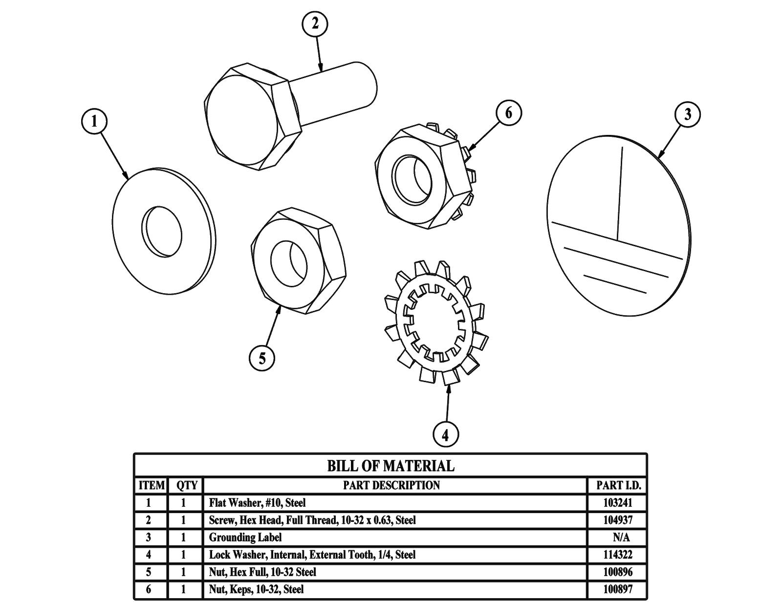 Saginaw Control SCE-114318 Grounding Kit (1/4-20), Height:3.00", Width:3.00", Depth:2.00",  SCE-114318 on Powermatic Associates