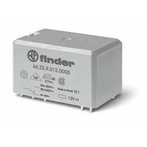 Finder 66.22.8.230.0000 Electromechanical power relay - Finder (66 series) - Control coil voltage 230Vac (50Hz/60Hz) - 2 poles (2P) - 2C/O / DPDT (Double Pole Double Throw) contact - Rated current 30A (250Vac; AC-1; NO contact)|10A (250Vac; AC-1; NC contact) / 25A (30Vdc; DC-1; 66.22.8.230.0000 on Powermatic Associates