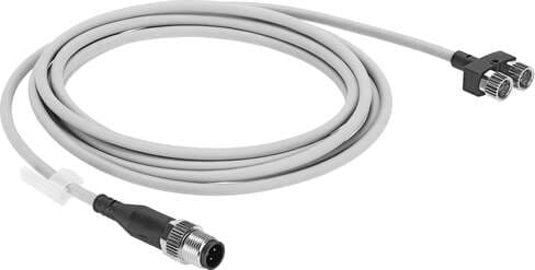 Festo 8005301 distributor NEDY-L2R1-V1-M8G3-U-M12G4-2.5R Based on the standard: (* EN 61076-2-101, * EN 61076-2-104), Design structure: Y-distributor with cable on controller side, Distributor type: 2 to 1, Cable identification: With inscription label holder, Mounting  8005301 on Powermatic Associates
