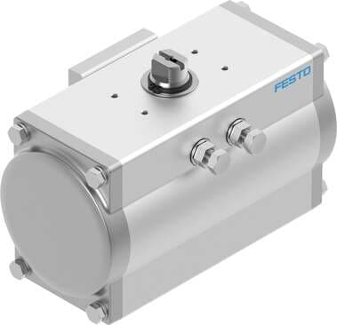 Festo 8048129 semi-rotary drive DFPD-160-RP-90-RD-F0710-R3-EP double-acting, rack and pinion design, connection pattern to NAMUR VDI/VDE 3845 for mounting solenoid valves, position sensors and positioners, standard connection to process valve fitting ISO 5211, epoxy co 8048129 on Powermatic Associates