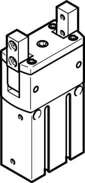 Festo 563905 radial gripper HGRT-16-A-G2 With gripping force backup when closing...-G2. Size: 16, Max. replacement accuracy: <: 0,2 mm, Max. angular gripper jaw backlash ax,ay: <: 0,1 deg, Max. opening angle: 180 deg, Rotationally symmetrical: <: 0,2 mm 563905 on Powermatic Associates