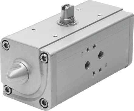 Festo 533425 semi-rotary drive DAPS-0960-090-R-F1012 Double-acting, air connection as per VDI/VDE 3845, Namur valves can be directly flange-mounted Size of actuator: 0960, Flange hole pattern: (* F10, * F12), Swivel angle: 90 deg, End-position adjustment range at 0°: 533425 on Powermatic Associates