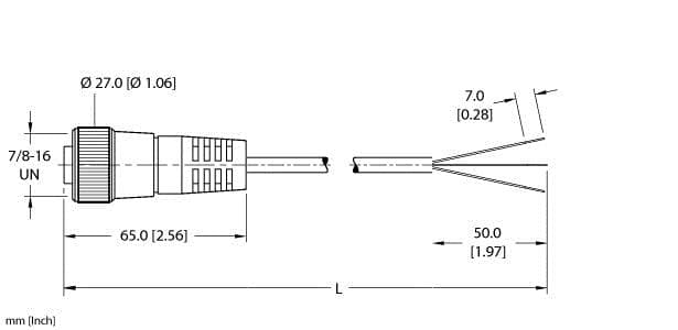 Turck RKM 36-4M RKM 36-4M Turck - RKM 36-4M Actuator and Sensor Cordset, Connection Cable RKM 36-4M on Powermatic Associates