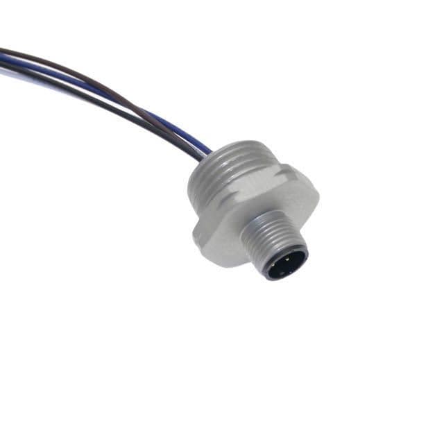 Mencom MDC-4MR-2-2M-18 MDC, Receptacle, 4 Pole, Male Straight, 2M, 18awg, 4A, .5-NPT, Front Mount, Aluminum Clear Anodized MDC-4MR-2-2M-18 on Powermatic Associates