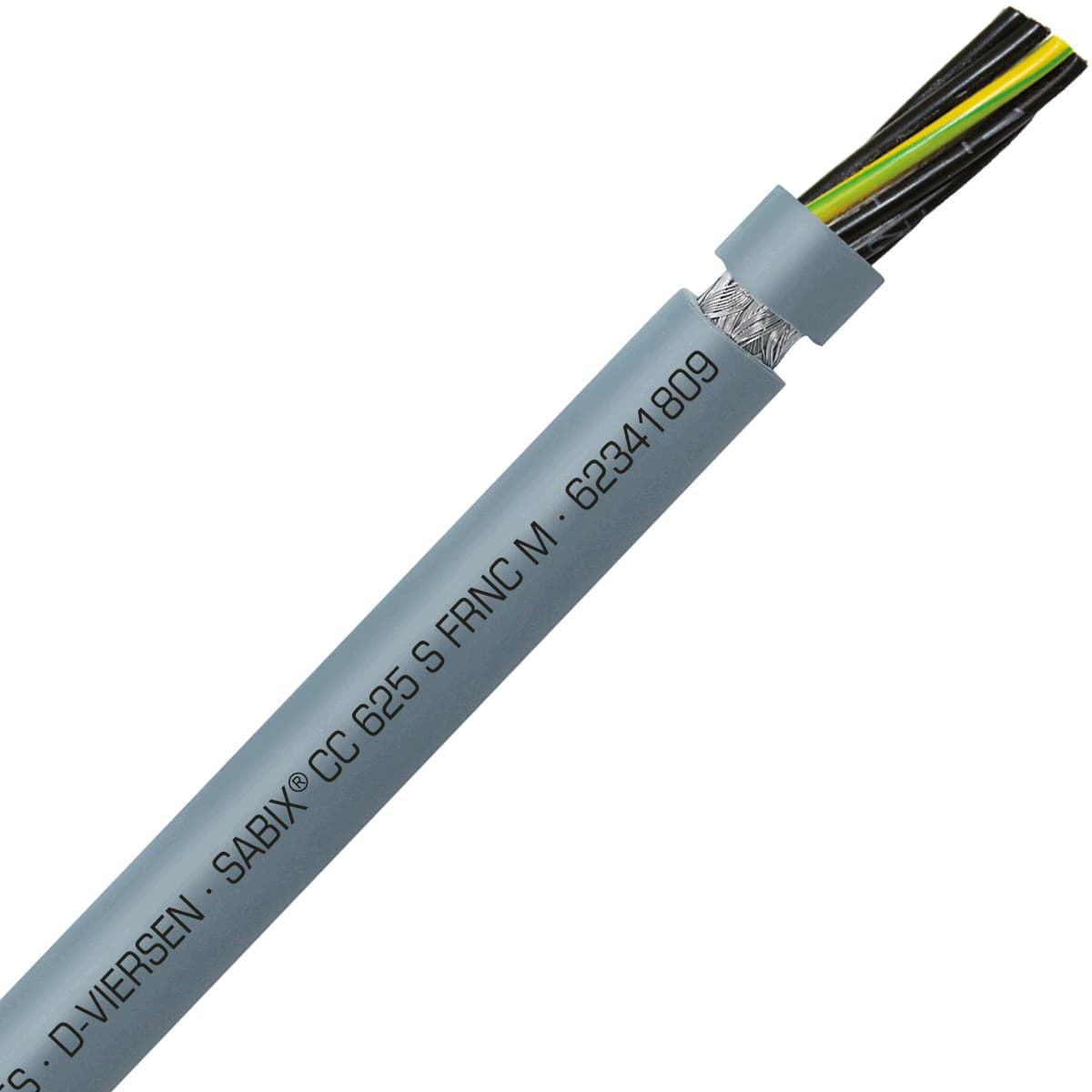 SAB 62341809 SABIX CC 625 S FRNC M - 18 AWG/9c, shielded halogen-free flame retardant flexible control cable, UL, CSA, CE, RoHS 62341809 on Powermatic Associates