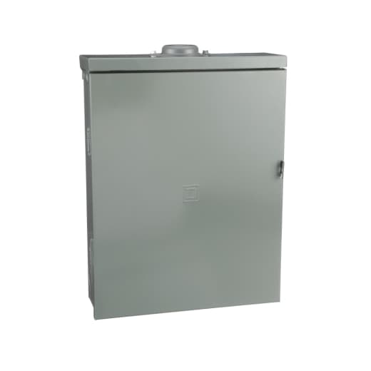 Schneider Electric HOM1224M125PRBVP Square D by Schneider Electric HOM1224M125PRBVP is a load center designed for single-phase (1PH) networks. It features a welded galvannealed steel enclosure and a tin-plated aluminum busbar. This load center has dimensions of H481mm x W375mm x D115mm (H18.94" x W14.76" x D4.53"), with 12 spaces accommodating up to 24 single pole circuits or 12 tandem breakers. It offers a connection type via lugs, a rated current of 125A, and operates at a rated voltage of 120Vac/240Vac. The HOM1224M125PRBVP is protected to a degree of NEMA 3R. HOM1224M125PRBVP on Powermatic Associates