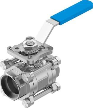 Festo 8089061 ball valve VZBE-11/2-WA-63-T-2-F0507-M-V15V15 Design structure: 2-way ball valve with hand lever, Type of actuation: mechanical, Sealing principle: soft, Assembly position: Any, Mounting type: Line installation 8089061 on Powermatic Associates