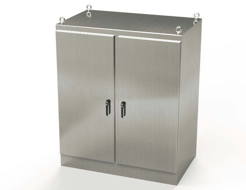 Saginaw Control SCE-72EL6036SSFSD S.S. EL FSD Enclosure, Height:72.00", Width:60.00", Depth:36.00", Type 304 Stainless Steel with #4 Brushed finish. Optional sub-panels powder coated white SCE-72EL6036SSFSD on Powermatic Associates