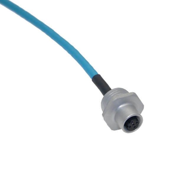 Mencom MDE45-4FR-2-1M Ethernet, Receptacle, 4 Pole, M12 D-Coded Female Straight, 1M, 24awg, 4A, .5-NPT, Front Mount, Aluminum MDE45-4FR-2-1M on Powermatic Associates