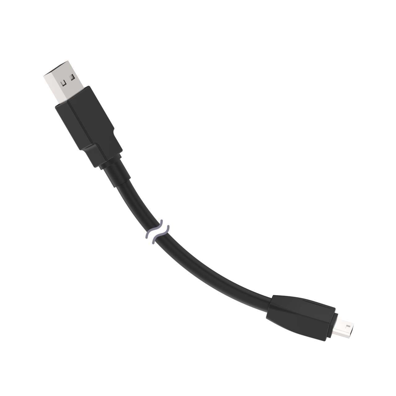 Banner USB-USBM-1 Cordset: Double Ended USB-A to USB Mini B; 4-pin Straight Male; 5-pin Straight Male Connectors with Shield; 1.08 m (3.54 ft) Black PVC Jacket; Nickel-Plated Brass Coupling Nuts USB-USBM-1 on Powermatic Associates