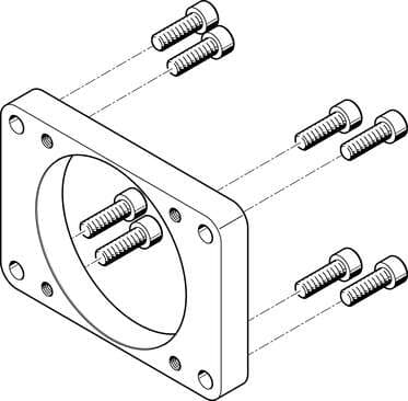 Festo 558182 motor flange EAMF-A-95B-100A Assembly position: Any, Storage temperature: -25 - 60 °C, Relative air humidity: 0 - 95 %, Ambient temperature: -10 - 60 °C, Interface code, motor in: 100A 558182 on Powermatic Associates