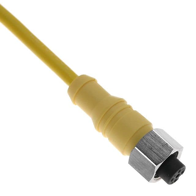 Mencom MDCM-3FP-5M-SS MDC, Cordset, Shielded Cable, Not shielded to coupling nut, 3 Pole, Female Straight, 5M, 4A, Yellow, PVC, Stainless Steel MDCM-3FP-5M-SS on Powermatic Associates