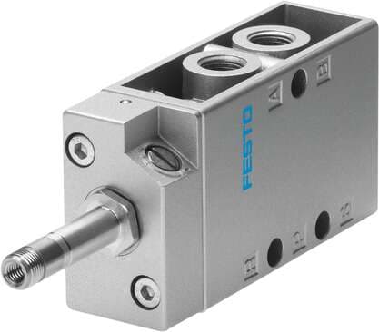 Festo 9765 solenoid valve MFH-5-1/8-NPT With manual override, without solenoid coil or socket. Solenoid coil and socket should be ordered separately. Valve function: 5/2 monostable, Type of actuation: electrical, Width: 26 mm, Standard nominal flow rate: 500 l/min, 9765 on Powermatic Associates