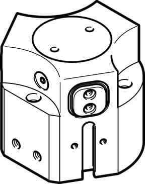 Festo 1163039 three-point gripper HGDD-35-A-G2 With gripping force backup when closing...-G2. Size: 35, Stroke per gripper jaw: 4 mm, Max. replacement accuracy: <: 0,2 mm, Max. angular gripper jaw backlash ax,ay: <: 0,1 deg, Max. gripper jaw backlash Sz: <: 0,05 mm 1163039 on Powermatic Associates