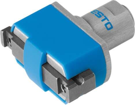 Festo 197566 parallel gripper HGPM-12-EO-G8 Micro, with clamping spigot. Size: 12, Stroke per gripper jaw: 3 mm, Max. replacement accuracy: 0,2 mm, Rotationally symmetrical: 0,15 mm, Repetition accuracy, gripper: <: 0,05 mm 197566 on Powermatic Associates