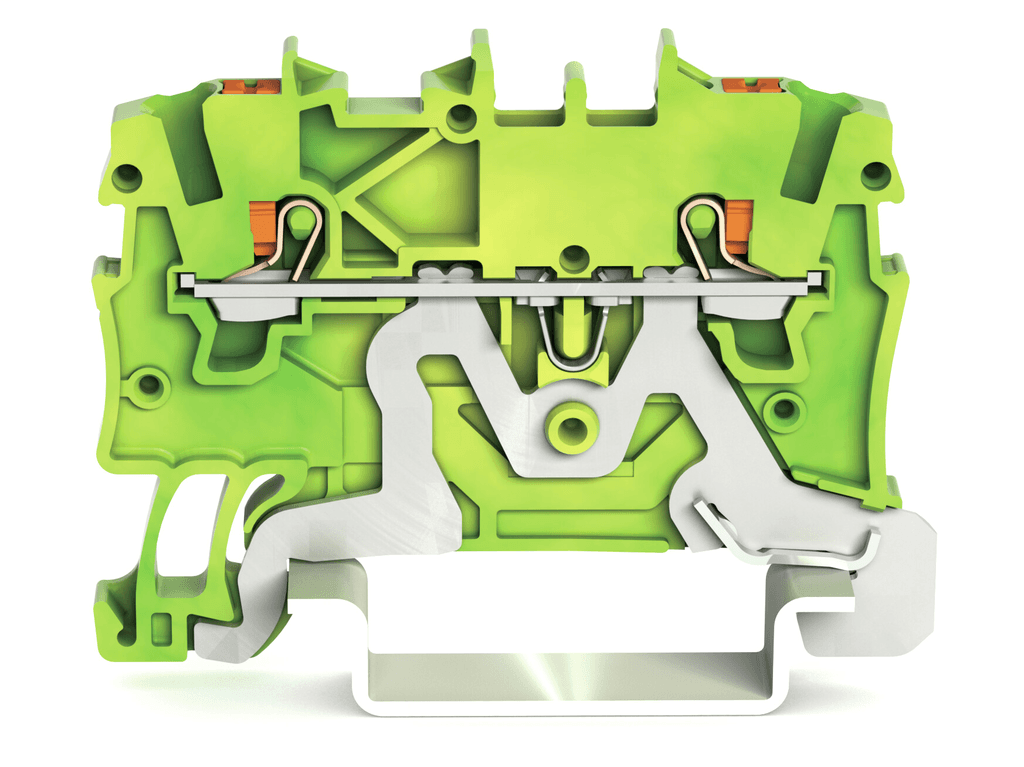 WAGO 2200-1207 2200-1207 WAGO - TOPJOB®S ground terminal block with Push-buttons; rail mount; 2-conductor; 3.5 mm wide; green-yellow 2200-1207 on Powermatic Associates