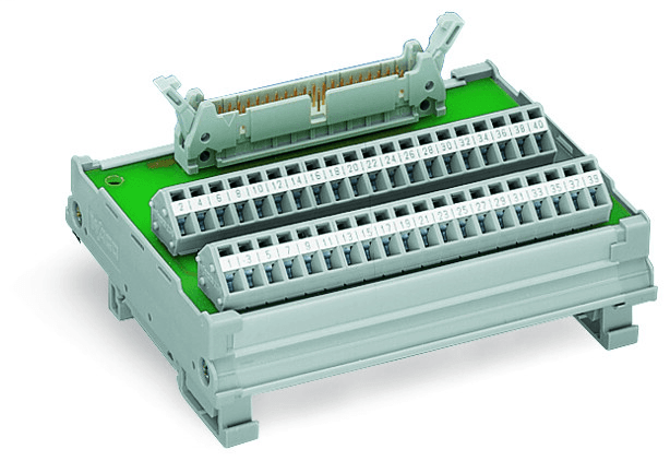 WAGO 289-506 289-506 WAGO - Interface module; Pluggable connector per DIN 41651; 34-pole; PCB terminal blocks, double-row; in mounting carrier; 2,50 mm² 289-506 on Powermatic Associates