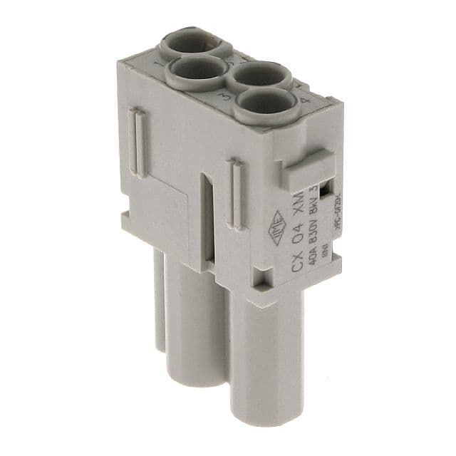Mencom CX-04XM Mixo series, Male Rectangular finger safe Insert, 4 pin, 40 amp, Crimp CX-04XM on Powermatic Associates