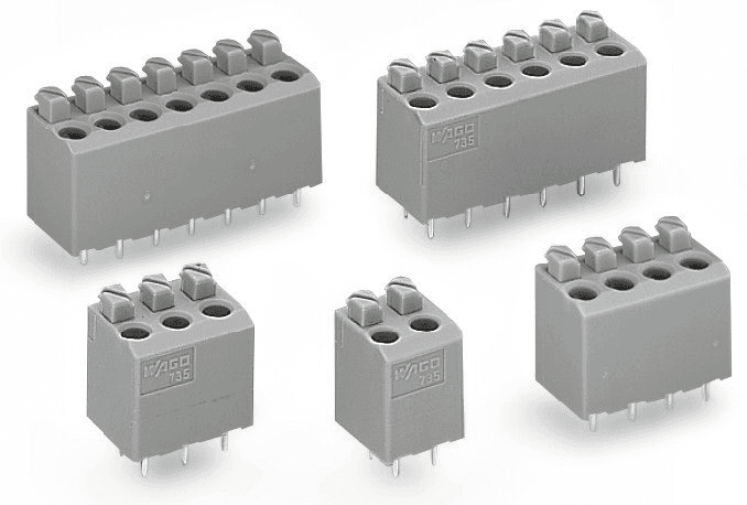 WAGO 735-306 735-306 WAGO - PCB terminal block; push-button; 1.5 mm²; Pin spacing 5 mm; 6-pole; PUSH WIRE®; 1,50 mm²; gray 735-306 on Powermatic Associates
