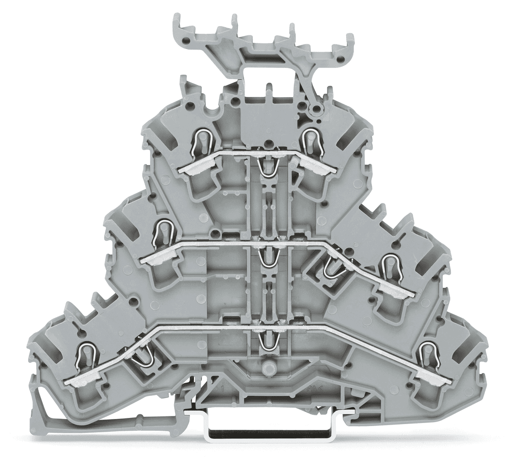 WAGO 2002-3231 2002-3231 WAGO - TOPJOB®S triple-deck terminal block; through/through/through (L/L/L); with marker carrier; rail mount; 2-conductor; 5.2 mm wide; gray 2002-3231 on Powermatic Associates