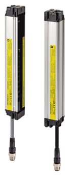 Omron F3SJ-B1105P25 F3SJ-B1105P25, Safety Light Curtain, Alignment Indicators: 2 LEDs (top & bottom), Auxiliary (non-safety) Output: 1 PNP, 100 mA at 24 VDC, Cascading : Yes, up to 3 segments F3SJ-B1105P25 on Powermatic Associates