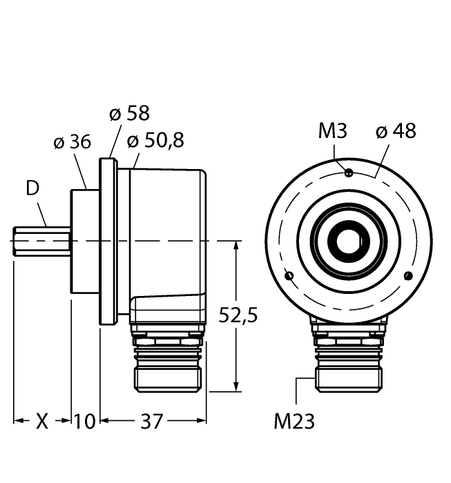 Turck RI-10T10C-4A3000-12M23 RI-10T10C-4A3000-12M23 Turck - RI-10T10C-4A3000-12M23 Incremental Encoder, Industrial Line RI-10T10C-4A3000-12M23 on Powermatic Associates