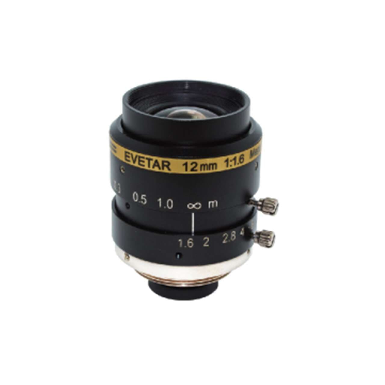 Banner LCF12LEVMP Megapixel C-Mount 12 mm Lens; with Focus & Aperture Lock; Imager Size: 2/3 in - Metal Housing; Evetar LCF12LEVMP on Powermatic Associates