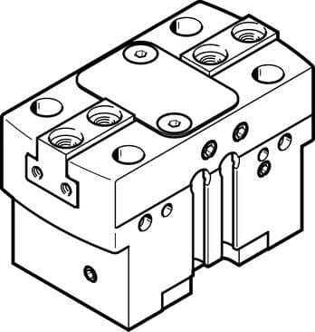 Festo 560198 parallel gripper HGPT-20-A-B sturdy. Size: 20, Stroke per gripper jaw: 4 mm, Max. replacement accuracy: <: 0,2 mm, Max. angular gripper jaw backlash ax,ay: <: 0,1 deg, Max. gripper jaw backlash Sz: <: 0,02 mm 560198 on Powermatic Associates