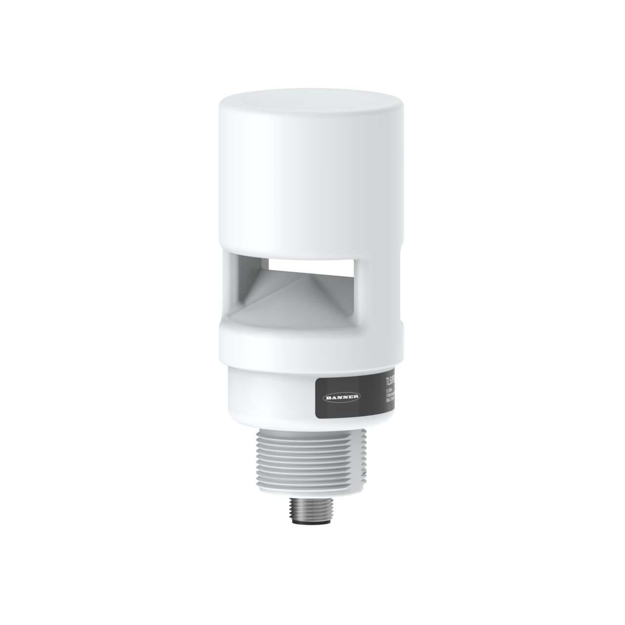 Banner TL50AOSCQ8 Tower Light, Gray Housing: Sealed Omnidirectional Continuous Audible Indicator; Voltage: 12-30 V dc or 24 V ac Environmental Rating: IP67; Input: Bimodal; 8-pin M12 Integral QD TL50AOSCQ8 on Powermatic Associates
